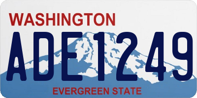 WA license plate ADE1249