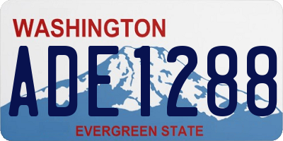 WA license plate ADE1288