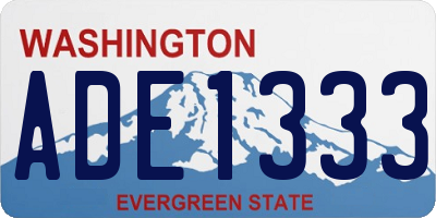 WA license plate ADE1333