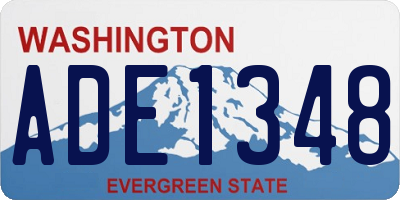 WA license plate ADE1348