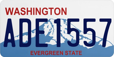 WA license plate ADE1557