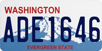 WA license plate ADE1646