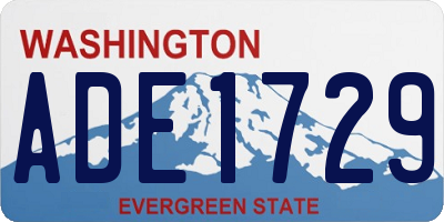 WA license plate ADE1729