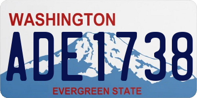 WA license plate ADE1738