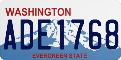 WA license plate ADE1768