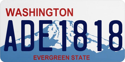 WA license plate ADE1818