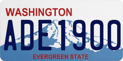 WA license plate ADE1900
