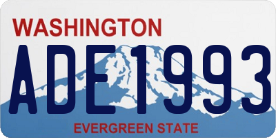 WA license plate ADE1993