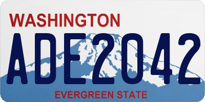 WA license plate ADE2042