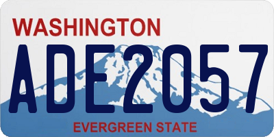 WA license plate ADE2057