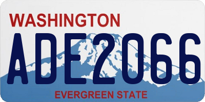 WA license plate ADE2066