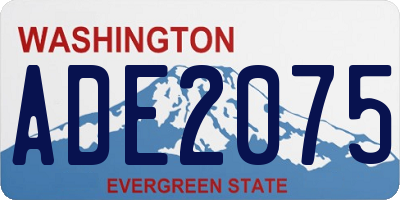 WA license plate ADE2075
