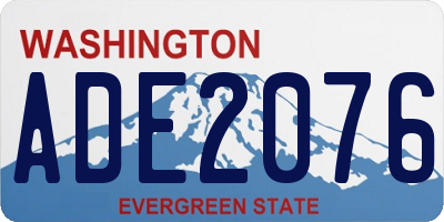 WA license plate ADE2076