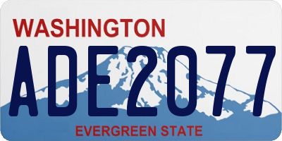 WA license plate ADE2077