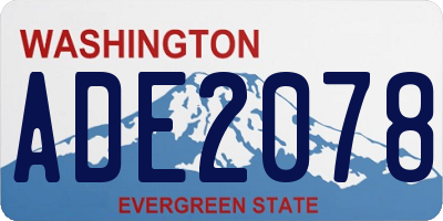 WA license plate ADE2078