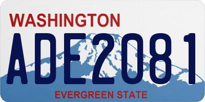 WA license plate ADE2081