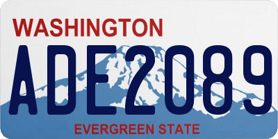 WA license plate ADE2089
