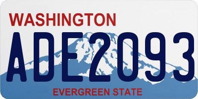 WA license plate ADE2093