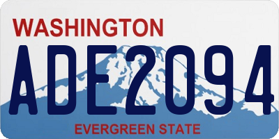 WA license plate ADE2094