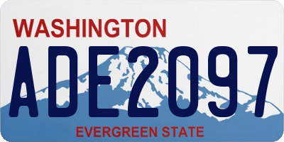 WA license plate ADE2097