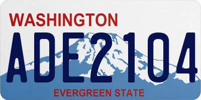 WA license plate ADE2104
