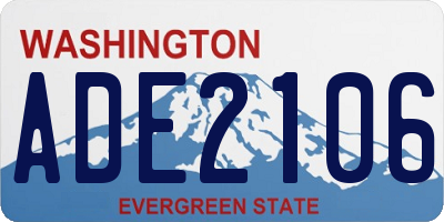 WA license plate ADE2106
