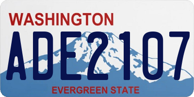 WA license plate ADE2107