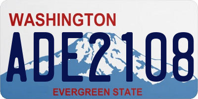 WA license plate ADE2108