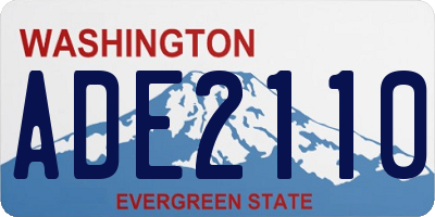 WA license plate ADE2110