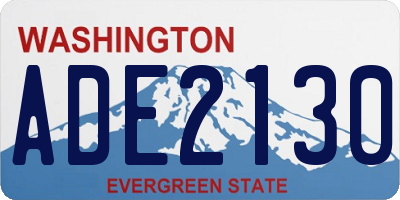 WA license plate ADE2130