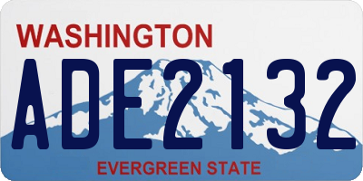 WA license plate ADE2132