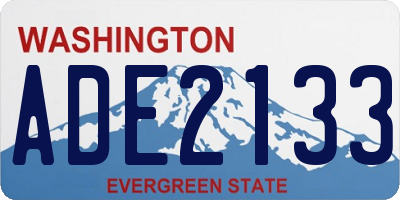WA license plate ADE2133