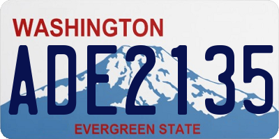 WA license plate ADE2135