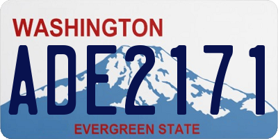 WA license plate ADE2171