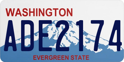 WA license plate ADE2174