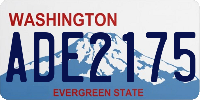 WA license plate ADE2175