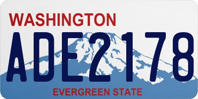 WA license plate ADE2178
