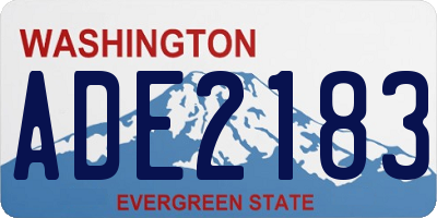 WA license plate ADE2183