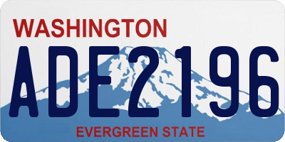 WA license plate ADE2196