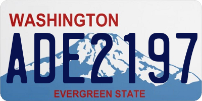 WA license plate ADE2197