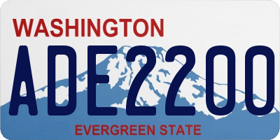 WA license plate ADE2200