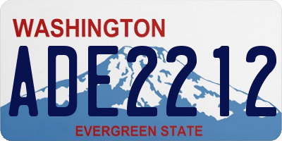 WA license plate ADE2212