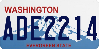 WA license plate ADE2214
