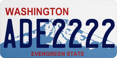 WA license plate ADE2222