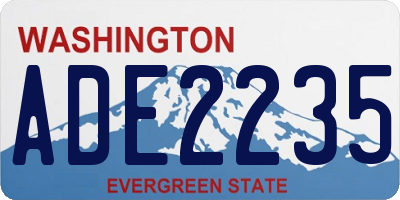 WA license plate ADE2235