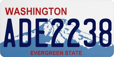 WA license plate ADE2238