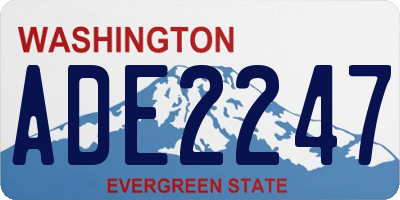 WA license plate ADE2247