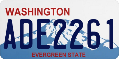 WA license plate ADE2261