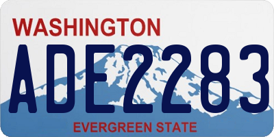 WA license plate ADE2283