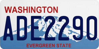 WA license plate ADE2290